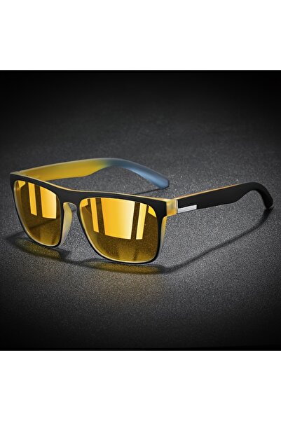 choice2 Yellow Sporty Square Fashion Glasses for Men and Women,Anti-Reflective PC LensesComposite Frame,Idea