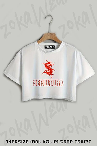 ZOKAWEAR Sepultura Printed Oversize Crop T-Shirt