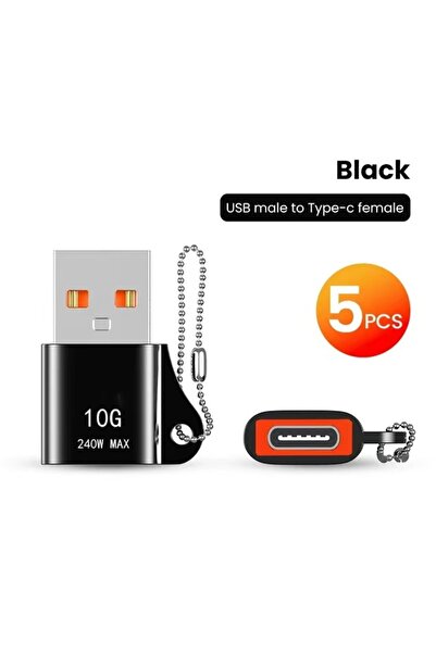 Choice 5 قطع محول OTG USB 3.1 إلى النوع C أسود بسرعة 10 جيجابت في الثانية، مح...