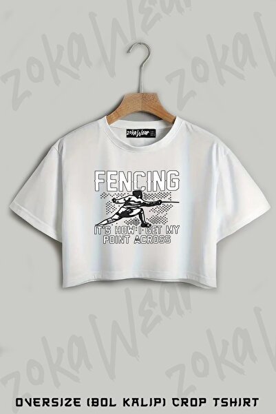 ZOKAWEAR Tricou oversize cu imprimeu pentru scrimă