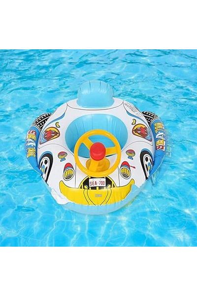 SIKS Swimming Ring For Children And Babies, With Steering Wheel, Suitable For Ages 3 , Multicolor