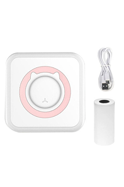 Choice7 طابعة صغيرة محمولة لاسلكية ذكية تعمل بتقنية بلوتوث، لونها وردي، من طر...