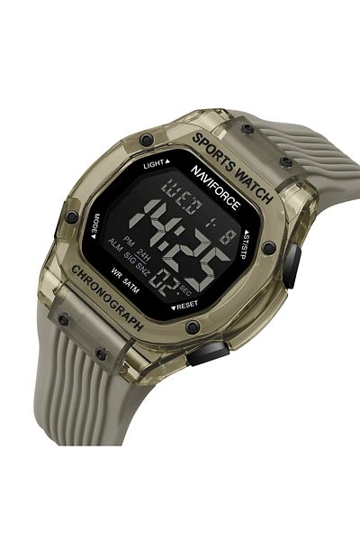 Naviforce Men’s Digital Sports Watch – Waterproof, LCD Display, Silicone Strap