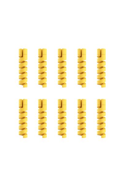 Choice yellow 10pcs Cable Protector Silicone Charge Cable Spiral Winder Wire End Cord Savers Cover For Phon