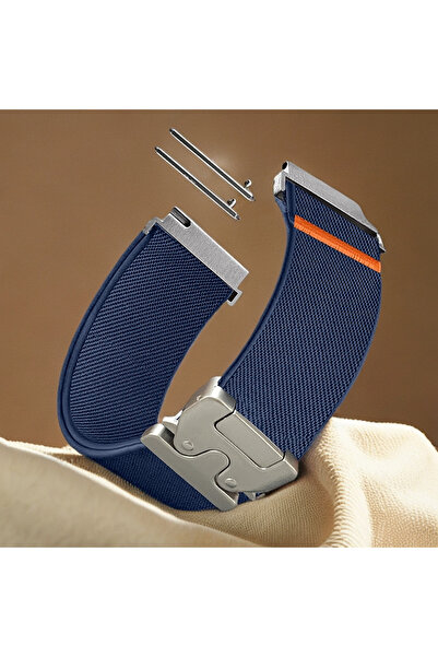 Choice أحزمة المظلة 22 مم باللون الأزرق الداكن 18/20/22 مم للساعة 7 6 5 4 حزا...