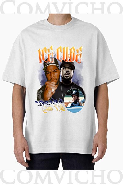 COMVİCHO تي شيرت مطبوع بتصميم Ice Cube V13 للجنسين