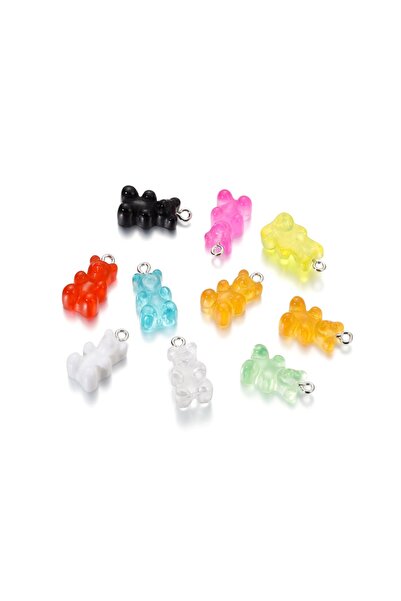 Choice مجموعة من 10 قطع من 14 لونًا من خرزات الراتنج على شكل دببة لزجة لطيفة ...