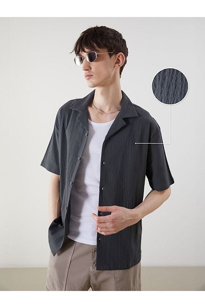 LC Waikiki New Season Comfortable Fit Short Sleeve Men's Textured Shirt - S5Og41Z8