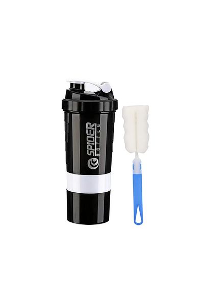 Choice 501-600ml White 2pcs 3 Layers Shaker Protein Bottle Powder Shake Cup Water Bottle Plastic Mixing Cup