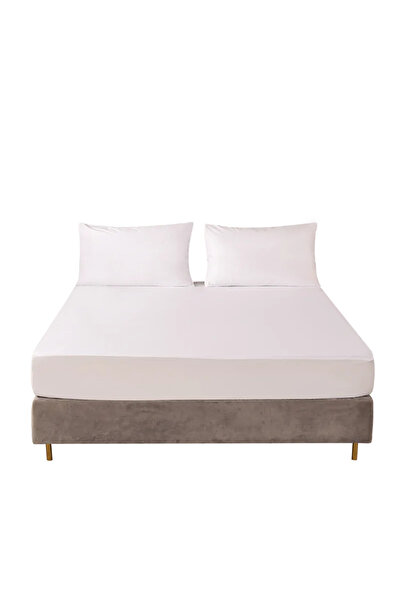 Choice واقي مرتبة أبيض مقاوم للماء مقاس 150 × 200 × 30 سم، غطاء مرتبة قابل لل...