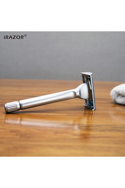 Choice Matt Nickel Razor iRAZOR New Heavy Solid Alloy Butterfly Design Double Edge Safety Razor with 10pcs