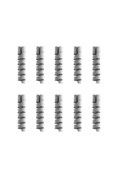 Choice gray 10pcs Cable Protector Silicone Charge Cable Spiral Winder Wire End Cord Savers Cover For Phone