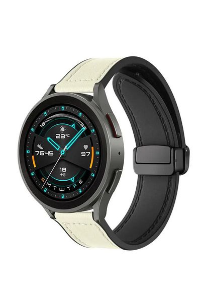 Choice 22mm 2 off white Leather Silicone Strap for Huawei Watch GT 4 41mm 46mm Band Wristband Bracelet for