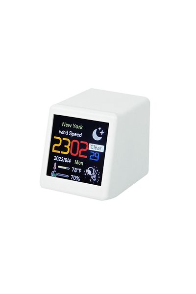 Choice 1237White MINI Size Smart WIFI Weather Station Clock for Game Room Decoration. DIY Cute GIF Animatio