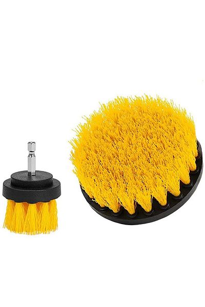 OEM Set of 2 cleaning brushes with adapter for drill/self-tapping tool, plastic/ABS/metal, yellow