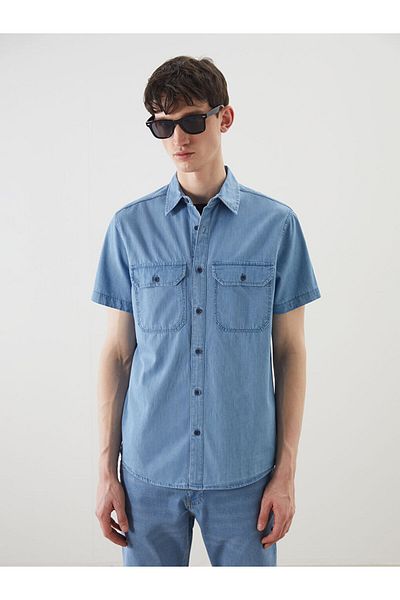 LC Waikiki Regular Fit Short Sleeve Men's Jean Shirt
