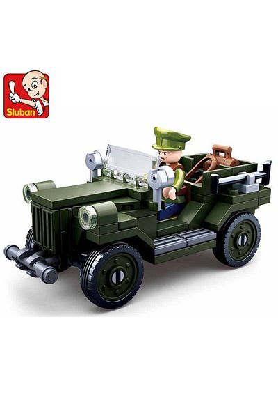 Sluban 112pcs no box WW2 Military Patrol Vehicle Land Force Normandy Landing Building Blocks Set - Army Sol