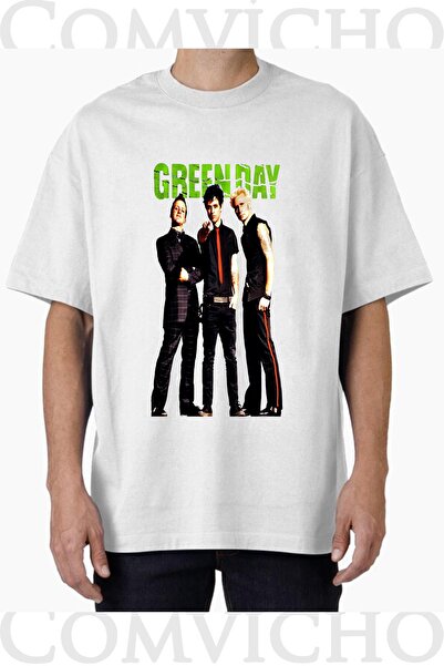 COMVİCHO تي شيرت مطبوع بتصميم Green Day v1 للجنسين