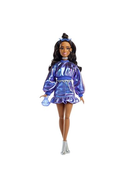 Barbie DELUXE STYLE PAPUSA BARBIE ROCHIE ALBASTRU METALIZAT