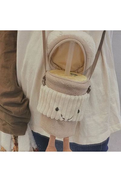 Choice Khaki Replica Cartoon Coffee Milk Tea Bag Interesting Pendant Plush Toy Keychain Dolls Accompanying