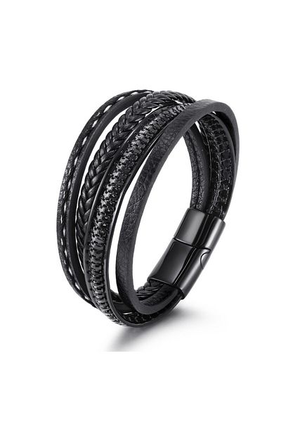 Choice 19cm black ZG Original Handwoven Leather Bracelet Jewelry Fashion Personalized Magnetic Buckle Desig