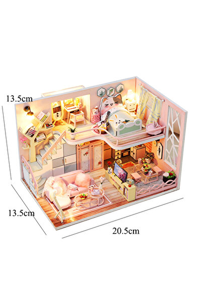 Choice JTM026-A بدون غطاء بيت دمية خشبي صغير DIY مجموعة منازل صغيرة شقة دوبلك...