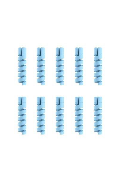 Choice blue 10pcs Cable Protector Silicone Charge Cable Spiral Winder Wire End Cord Savers Cover For Phone