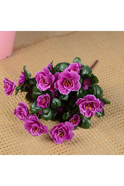 Choice Purple Outdoor Fall Artificial Red Azalea High Quality Flowers Bushes UV Resistant Decor Fake Flower