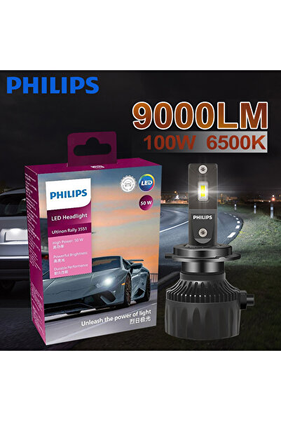 Philips H4 2 Lamps Ultinon Rally 3551 LED H4 H7 H11 HB3/4 H18 H19 HIR2 Car Headlight 6500K White Ma