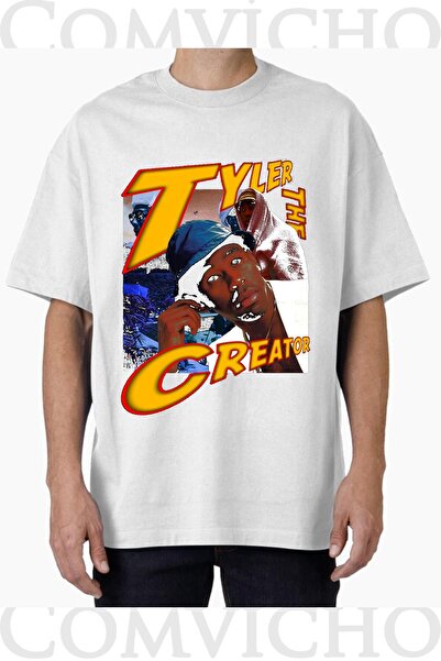 COMVİCHO تي شيرت مطبوع بتصميم تايلر كريتور v3 للجنسين