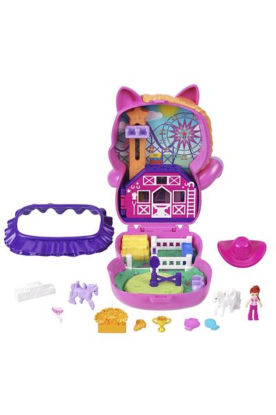 mattel Polly Pocket Pony Rodeo Compact Playset