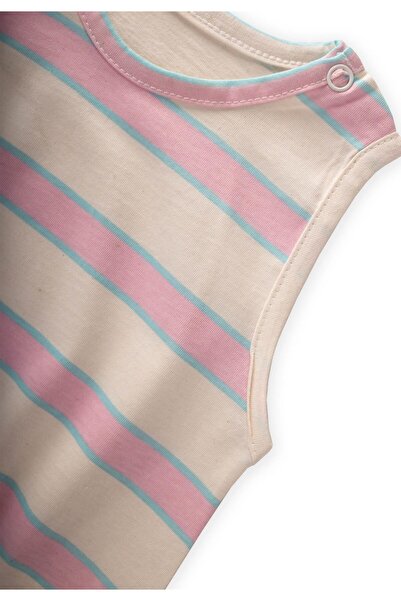 Cigit Çizgili Zıbın 0-3 Yaş Pudra Mavi Çizgili