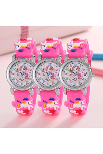 Choice ساعة كوارتز جديدة للطلاب والأطفال بتصميم وحيد القرن الكرتوني الملون من...