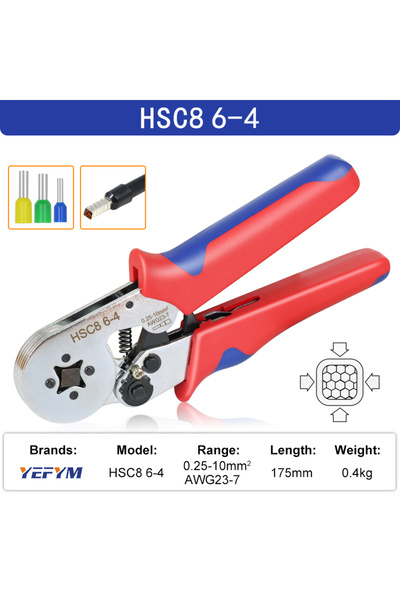 Choice3 أداة ضغط أطراف الأسلاك HSC8 6-4 كماشة ضغط كهربائية HSC8 6-4/6-6 لضغط ...
