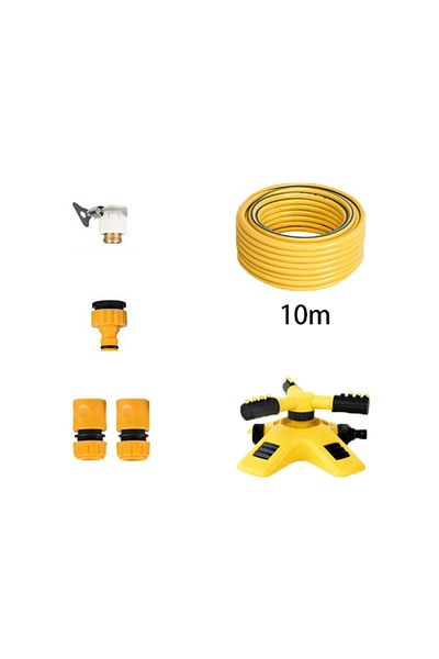 Choice 10 meters 1 spray 360 Degree Automatic Rotating Water pipe set Garden Lawn Sprinkler Yard Large Area