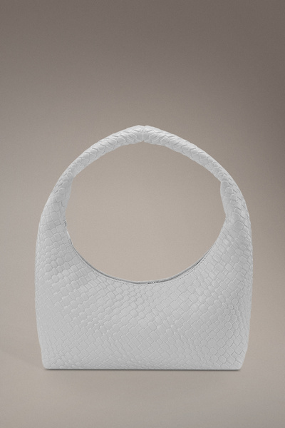 Housebags Beyaz Örgülü Urban PU Deri Omuz Çantası 277