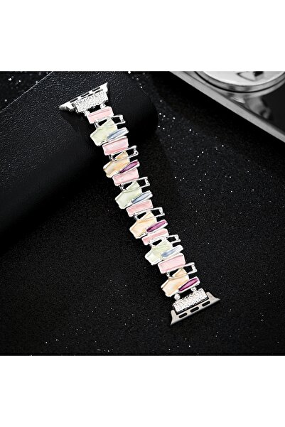 Choice سوار دوبامين فضي ملون بأحجام 38 مم، 40 مم، 41 مم، مناسب لساعات 9، 8، 7...