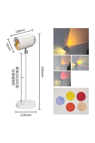 Choice WHITE Water Wave Atmosphere Light Double Head Projection Photography Fill Light Sunset Table Light B