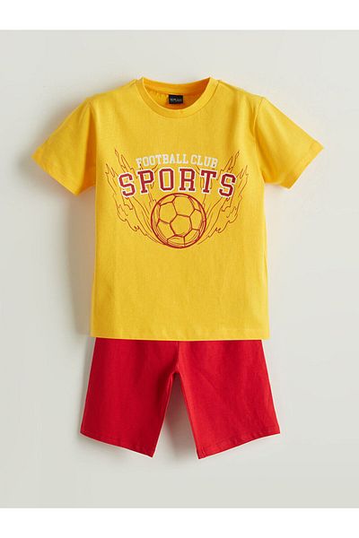 LC Waikiki New Season Crew Neck Boys' Shorts Pajama Set - S5L954Z4