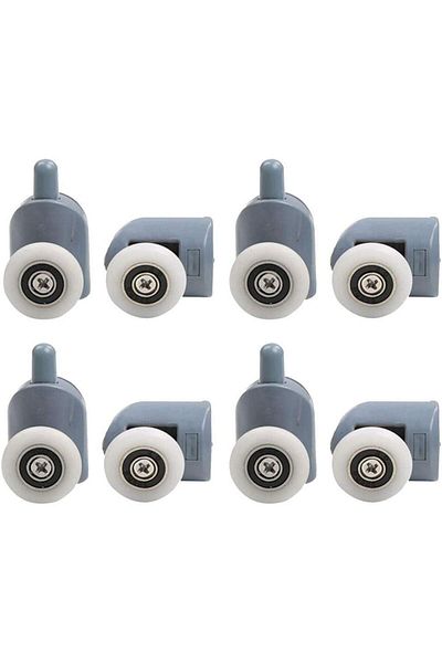 BOEM Set of 8 shower door rollers, ABS, Grey/White