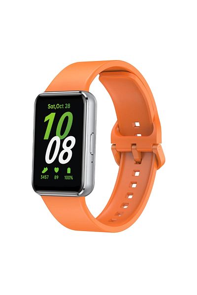 Choice Samsung Galaxy Fit 3 Orange Silicone Strap For Samsung Galaxy Fit 3 Watch Bracelet Replacement Sport