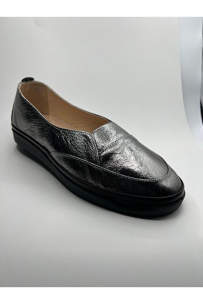 NEWGÜLTEKİN Genuine Leather Soft Comfortable Fit Very Stylish Large Size Ballet Flat