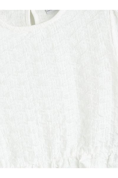 LC Waikiki New Season Crew Neck Ruffle Detailed Girls Crop T-Shirt - S5Fd52Z4