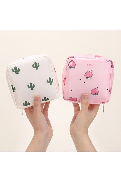 Choice Style B 2pcs Women Sanitary Napkin Tampon Storage Bag Portable Waterproof Organizer Pouch Cartoon Pa
