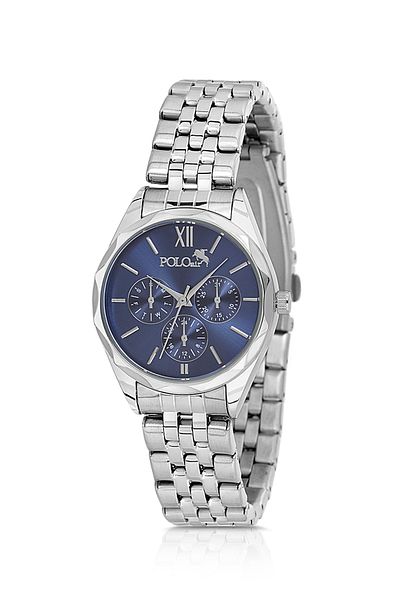 Polo Air Sport Stylish Women Wrist Watch Silver Navy Blue Color Pl-1552B3X