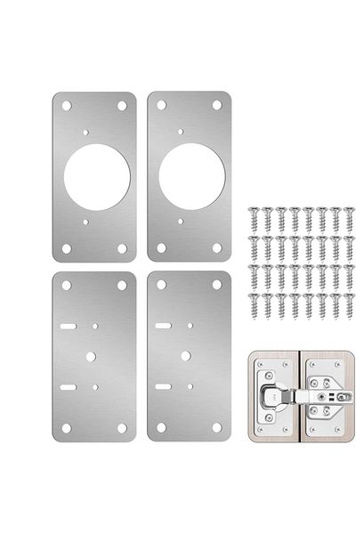 Choice 4Pcs 2/4/8/12pcs Hinge Repair Kit-Cabinet Door Hinge Repair Plate Kitchen Cabinet Door Locker Hinge