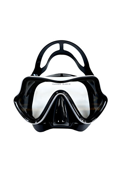 Choice قناع غوص أسود أبيض ونظارات سباحة وغطس وغوص مع تنورة من السيليكون وزجاج...
