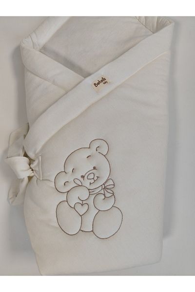 Bebella 100% Cotton Special Fabric Baby Swaddle Blanket – Embroidery Detailed, Hospital Release & Newborn