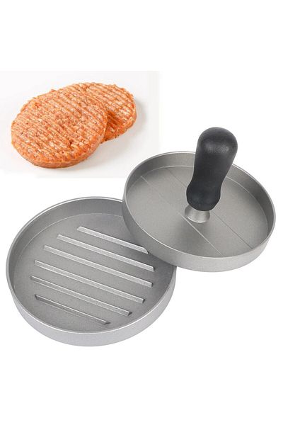 Choice Silver Household Food Mold Kitchen Gadgets Round Hamburger Mold BBQ Hamburger Meat Beef Pie Burger M