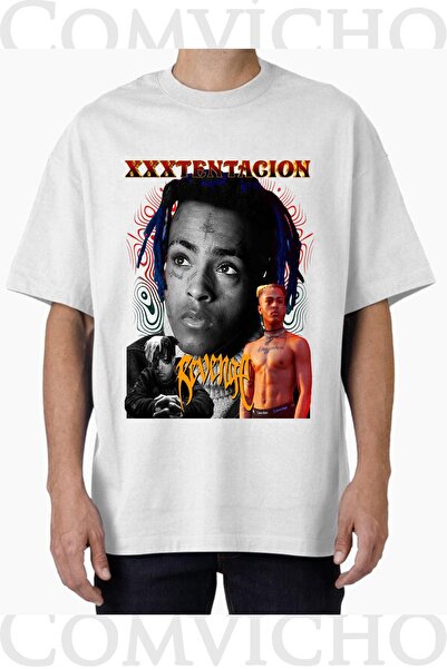COMVİCHO Unisex Xxxtentacion V3 Design Printed Oversize T-Shirt